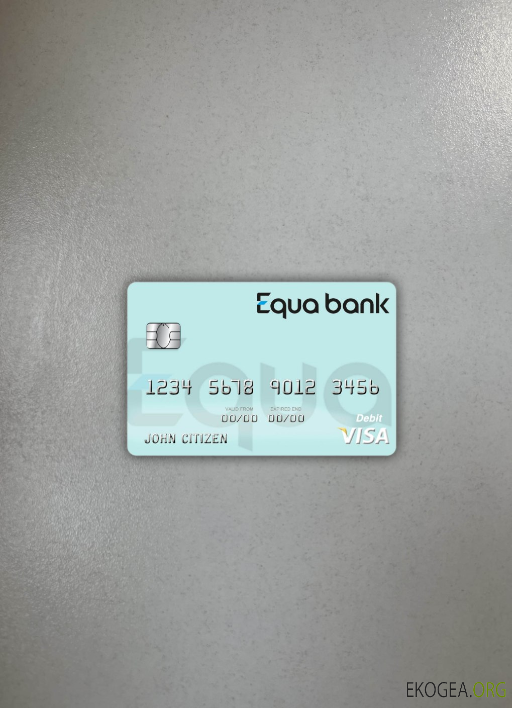 Photolook de la carte de débit visa de la Banque tchèque Equa avant